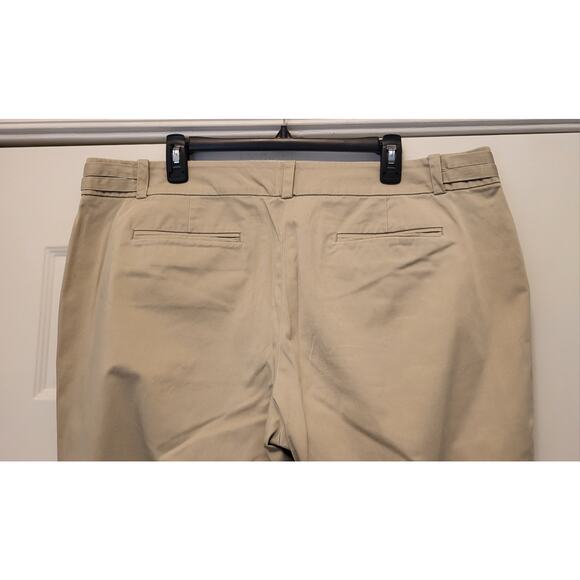 Ann Taylor LOFT Women’s Khaki Wide Leg Trousers Size 18T Tall Lightweight Chinos - Picture 7 of 13